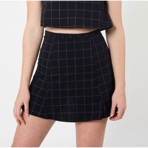 American Apparel Black and White Gridded Skirt